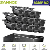 SANNCE Outdoor Wired Security System 1080P 16CH 16 Cameras Remote Access Night Vision Video Surveillance Kit