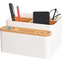 Boîte de rangement en bois pour bureau, boîte de rangement pour maquillage, porte-stylos amovible