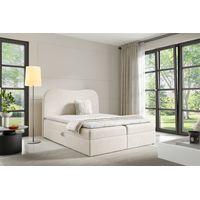 Boxspringbett Schlafzimmerbett DARLIN PREMIUM 120x220cm Stoff Gerra Ecru