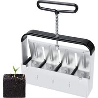Outil de blocage de terre manuel - Outil de jardinage presse motte - 5cm - Bloque le sol - Avec poignée antidérapante, presse motte pour semis, confortable pour planter, transplanter, serre