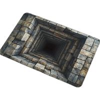 Tapis d'entrée visuel 3D artistique, tapis de sol absorbant à-JE