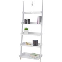 Ladder Shelf 5-Tier, 180cm, MDF Wood, White