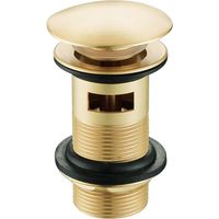 Push Button Slotted Basin Waste Brushed Brass