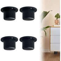 Pieds Réglables SANDY pour Meubles et Canapés – 35-50 mm, Noir, Lot de 4 – Cuisine, Salon, Salle de Bain
