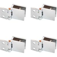 4 pezzi cerniera per mobili con porta in vetro, cerniera a morsetto, clip per porta in vetro, adatta per vetrine, apertura e chiusura in vetro