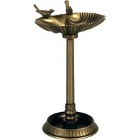 Bain d'oiseaux de jardin extérieur de 81 cm avec motif coquillage et finition bronze antique légère et durable