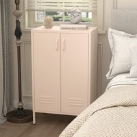AS EASY Steel Storage Cabinet with 2 Doors & 2 Adjustable Shelves, Ideal for Living Room, Kitchen, Bedroom, Garage Tool Storage & Office File Cabinet
