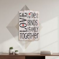 murale decorazione legno quadro parete segno di legno 60cm AMORE usato look retrò