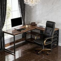 Bureau d’ordinateur élégant table de travail bureau en forme de L (table uniquement) table de bureau bureau d’angle