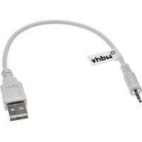 vhbw Câble de chargement USB compatible avec JBL Synchros S500, S700 écouteurs, blanc, 20.5cm - USB 2.0 de type A avec une prise jack de 2,5mm