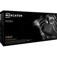 Guantes de nitrilo negros Mercator para moto, talla L, 100 unidades.