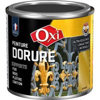 Peinture satinée décorative or riche 125mL – Intérieur/Extérieur – Acrylique – Fort pouvoir couvrant – Rendement 8 m²/L – Durieu