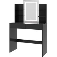 Dressing Table Adjustable LED Mirror Vanity Table Make up Desk Texas BLACK