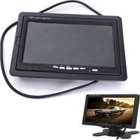 Trade Shop - 7" Zoll LCD-Monitor mit 2 Video-Eingängen, TFT-Autokopfstützen-Rückfahrhalterung -