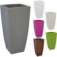 Vase Carré 'Stilo' Cm 33 X 33 X H 70 - 15 Lt. Ivoire