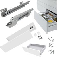 Kit Tiroir "Ariane-S" Sortie Totale Capacité 40 kg avec Glissières Synchronisées Hauteur 170 mm Profondeur 500 mm - EVOTRADE