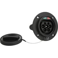 SJLERST Prise de Charge EV, Adaptateur de Charge EV de Type 2 250V 16/32A AC IP54 Prise de Charge EV étanche Universelle pour Type 2 IEC 62196