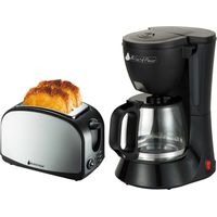 Black Coffee 12 tazze / 1.2L - 680W - BCM112 BlackPear di finitura in acciaio inox tostapane 900W +