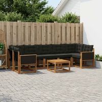 vidaXL Ensemble de canapés d'extérieur 8 pcs Naturel et noir