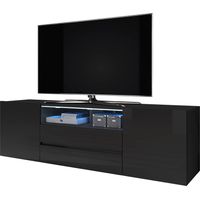 Selsey BROS - Meuble TV - Noir mat / Noir brillant