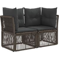 vidaXL Garden Sofa Set 4 pcs Grey Poly Rattan