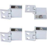 - 4 pièces charnière de porte en verre sans perçage charnière en verre douche réglable pince de porte en verre plein cuivre 0 degré