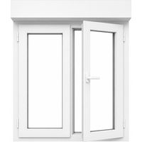 Fenêtre PVC avec volet roulant électrique H 135 x L 150 cm 2 vantaux pour pose en neuf