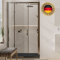 HÜPPE Pack HÜPPE: puerta corredera 120cm + plato de ducha Satalek 120x90cm negro (Huppe1-12090BL)