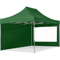 TOOLPORT 3x4,5 m Tente pliante - Alu, côté panoramique, vert foncé