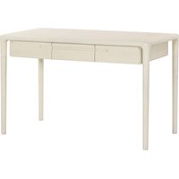 Bureau en bois de manguier blanc au design épuré - blanc bois de manguier