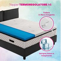Topper Singolo Standard 80x190 Fresco 6,5 cm, Tessuto Antimicrobico Traspirante e Sfoderabile STAR POLAR PLUS