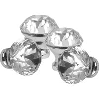 Domino Elegante Crystal A Möbelknopf 25mm in Chrom & Weiß 4 Stück