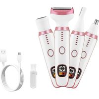 Elektrische Rasierer mit LED-Display für Damen und Herren, Nass-/Trockenrasierer 2025, kabelloser 4-in-1-Epilierer mit IPX7-Wasserschutz, seidenweiches elektrisches Pflegeset