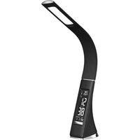 Lampe de Bureau Led, Lampe de Chevet Tactile avec 3 Niveaux de Luminosité, Lampe de Table LED avec Écran à Intensité Variable, Réveil, Calendrier, Affichage de la Température, Noir