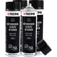 TECPO Unterbodenschutz Bitumen 4x 500ml schwarz Steinschlagschutz UBS Versieglung Spray Schutz vor Steinschlag, Rost, Chemikalien mit Anti-Dröhn-Wirkung