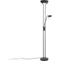 Qazqa – Lampadaire liseuse noir 180 cm avec variateur – LED intégrées 1800 lumens – Bras flexible pour lecture – Acier