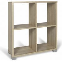Libreria Bassa Multiuso Scaffale Mobile Soggiorno Legno 60x24x68 cm rovere