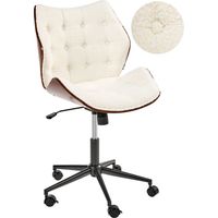Schreibtischstuhl LOMPOC Bouclé Cremeweiß