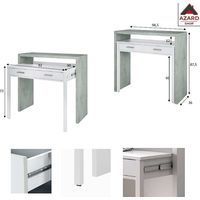 Scrivania Estensibile - 36X99X88H Cm - Bianco Cemento