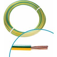 Nexans – Fil électrique rigide H07VR 6mm² vert jaune – Câble de mise à terre en cuivre classe 2 – Couronne de 25m – 10130803
