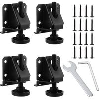 4pcs Adjustable Flat Foot Hex Nut Lock Furniture Leg Leveler with Locking Nut for Furniture Black