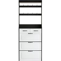 Schwarzer Schuhschrank mit Aufhänger, 3 Türen 2 Schubladen
