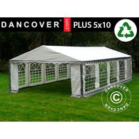 Tente de réception PLUS 5x10m PE 700, Gris/Blanc - Dancover