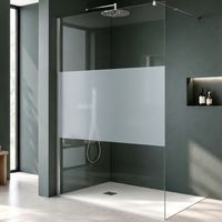 Mai & Mai Duschwand für Dusche Duschabtrennung 90x200cm Walk-In Dusche ESG-Sicherheitsglas 8mm NANO Glas BRAM3 Bremen1MS