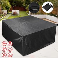 Wasserdichte Abdeckhaube für Gartenmöbel aus 210D Oxford-Gewebe, schwarze Schutzhülle für Gartentisch und -stühle HM-04116