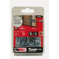 10 Metall-Dübel mit Spreizfunktion Ø 6 x 34 mm mit M6 Schraube MOLLY - M18006-XJ