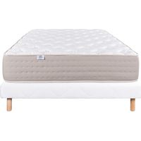 Ensemble Matelas Dreamlux, 26 cm, ressorts ensachés mousses haute densité, ferme, face été/hiver + sommier blanc ep 13cm, 140x190cm