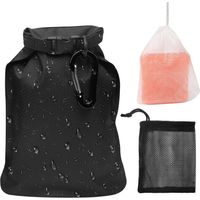 Zeepzakje met zeepschuimzak, haken, zwart zeepzakje voor haarzeep, reiszeephouder, mobiele reiszeephouder, sneldrogende zeepzak voor reizen, camping, buiten