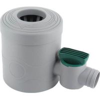 Multicuves – Collecteur d'eau de pluie gris avec robinet – Connexion gouttière ronde 68-100mm – Sortie diamètre 32mm – Fonction trop-plein automatique