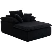 Canapé Frameless High-Density Foam Comfort Corduroy Noir 177x122x92 cm ZIPSOFA Canapé